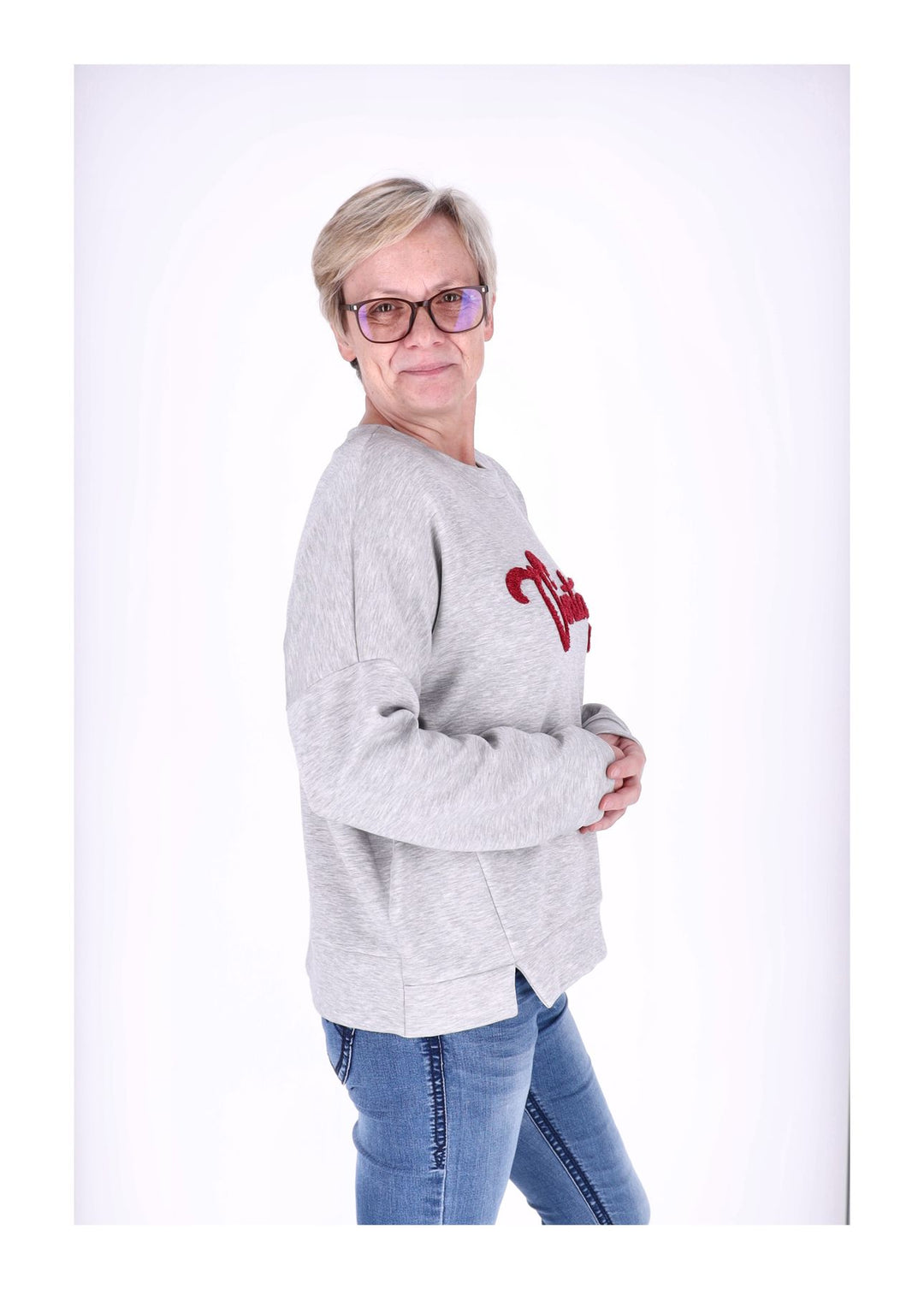 Sweat Damen Stickerei Vitage