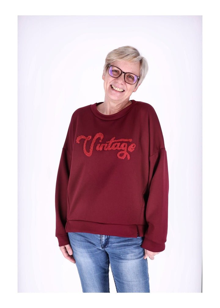Sweat Damen Stickerei Vitage