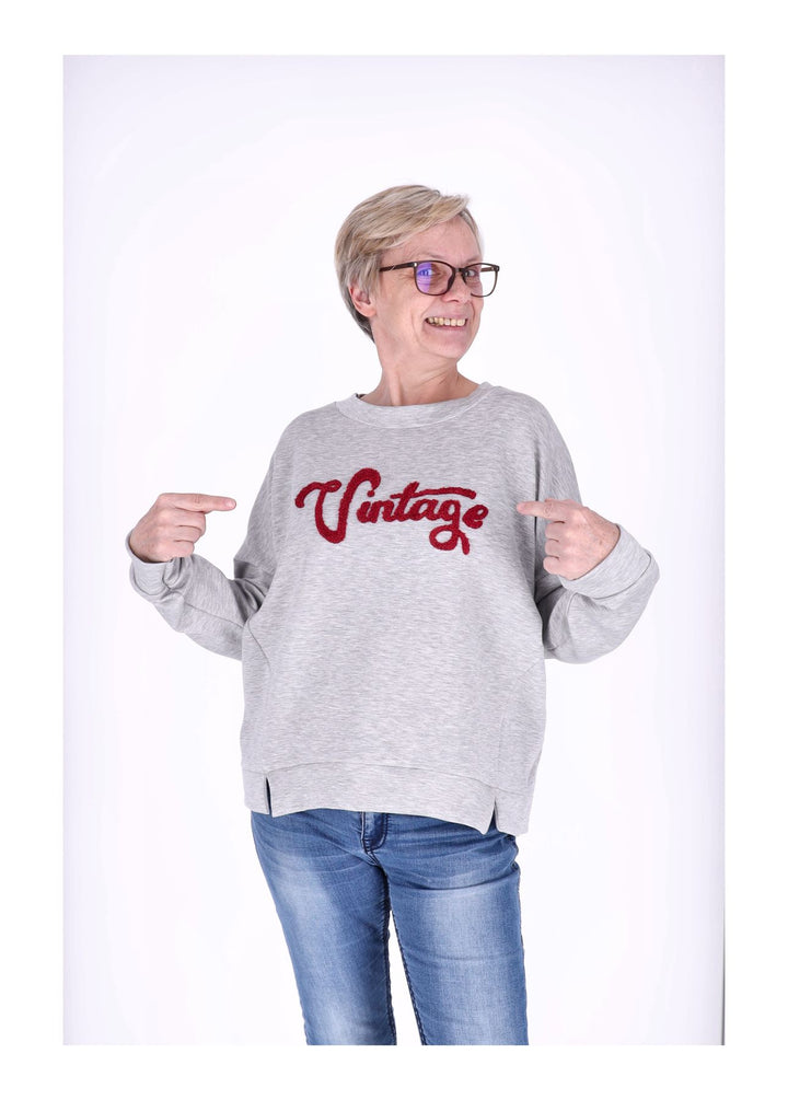 Sweat Damen Stickerei Vitage