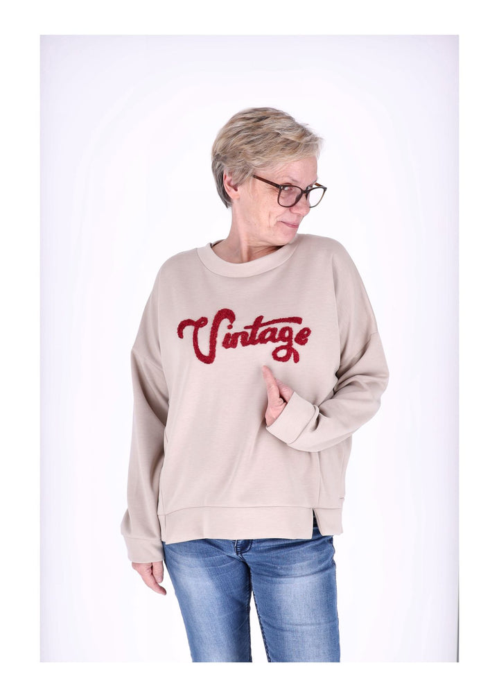 Sweat Damen Stickerei Vitage