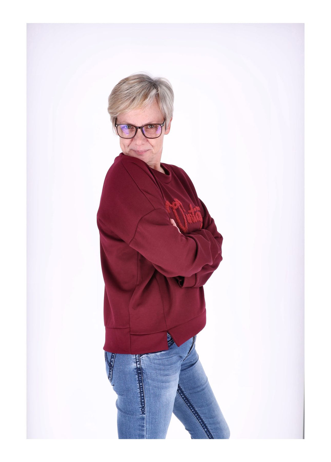 Sweat Damen Stickerei Vitage