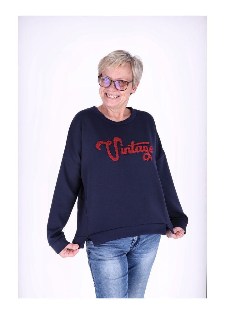 Sweat Damen Stickerei Vitage