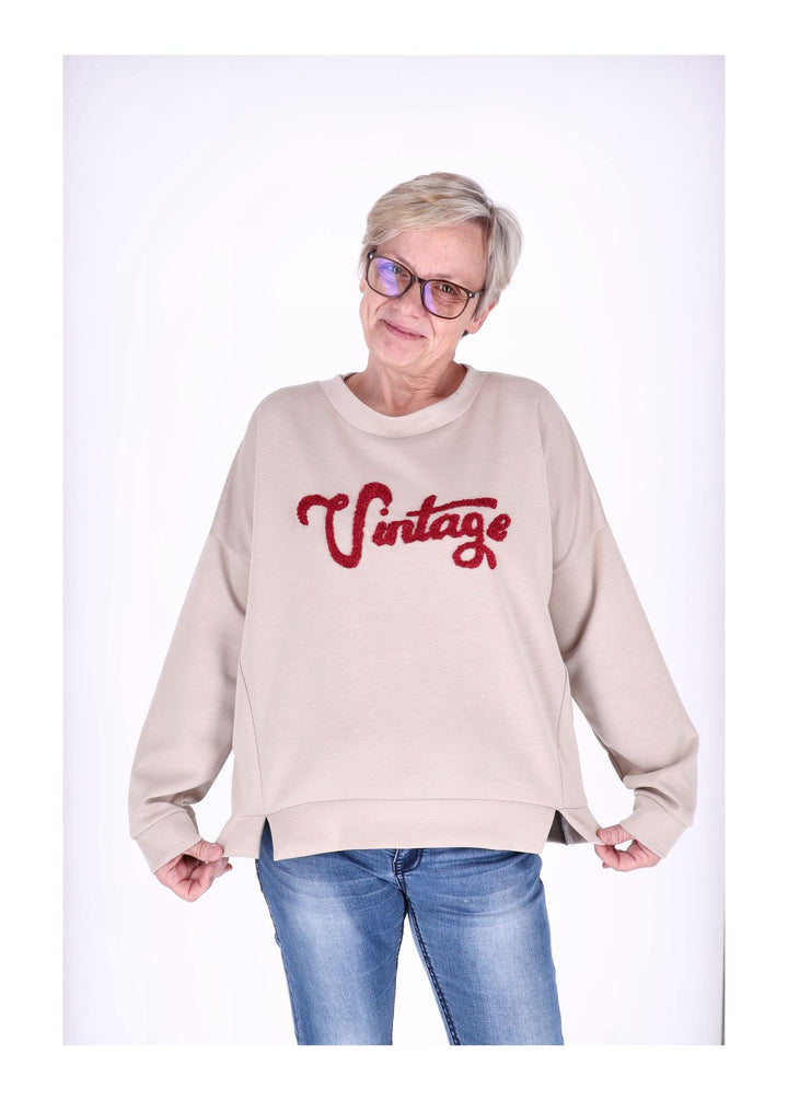 Sweat Damen Stickerei Vitage