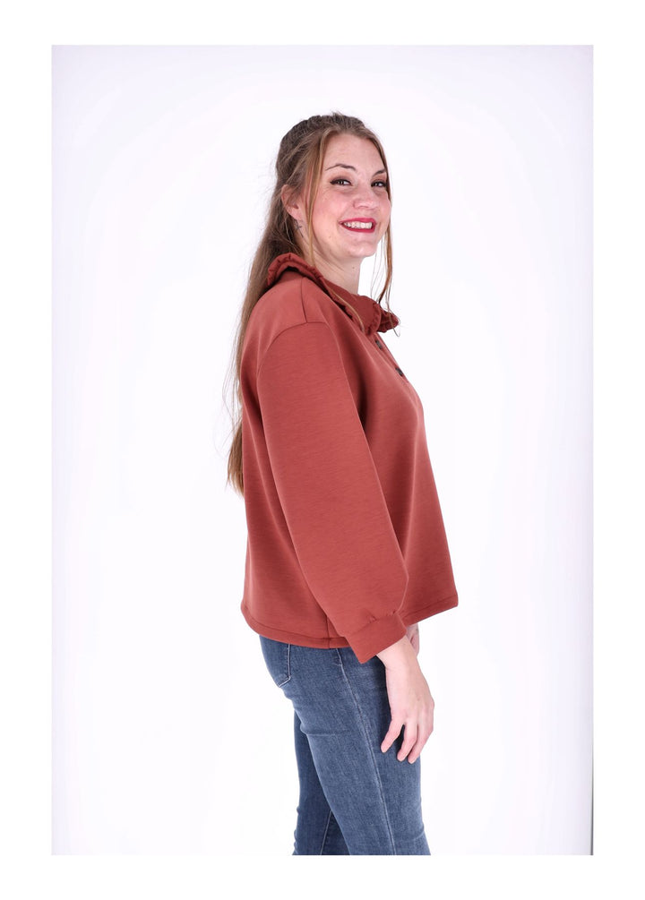 Poloshirt Damen Rüschen am Kragen