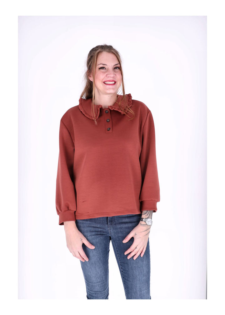 Poloshirt Damen Rüschen am Kragen