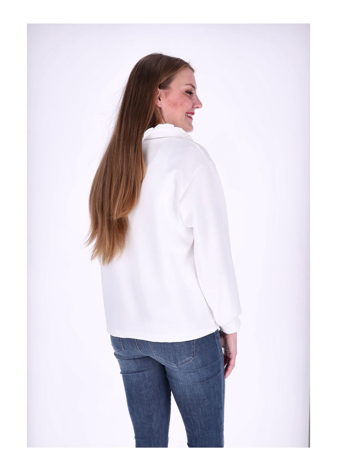 Poloshirt Damen Rüschen am Kragen