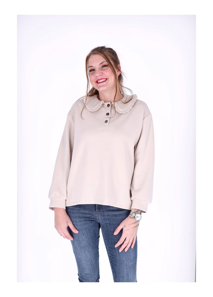 Poloshirt Damen Rüschen am Kragen