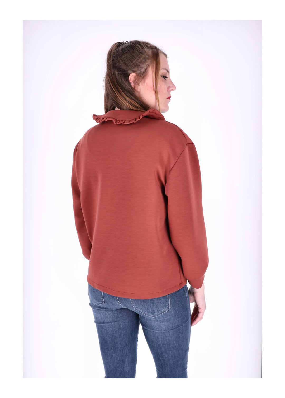 Poloshirt Damen Rüschen am Kragen