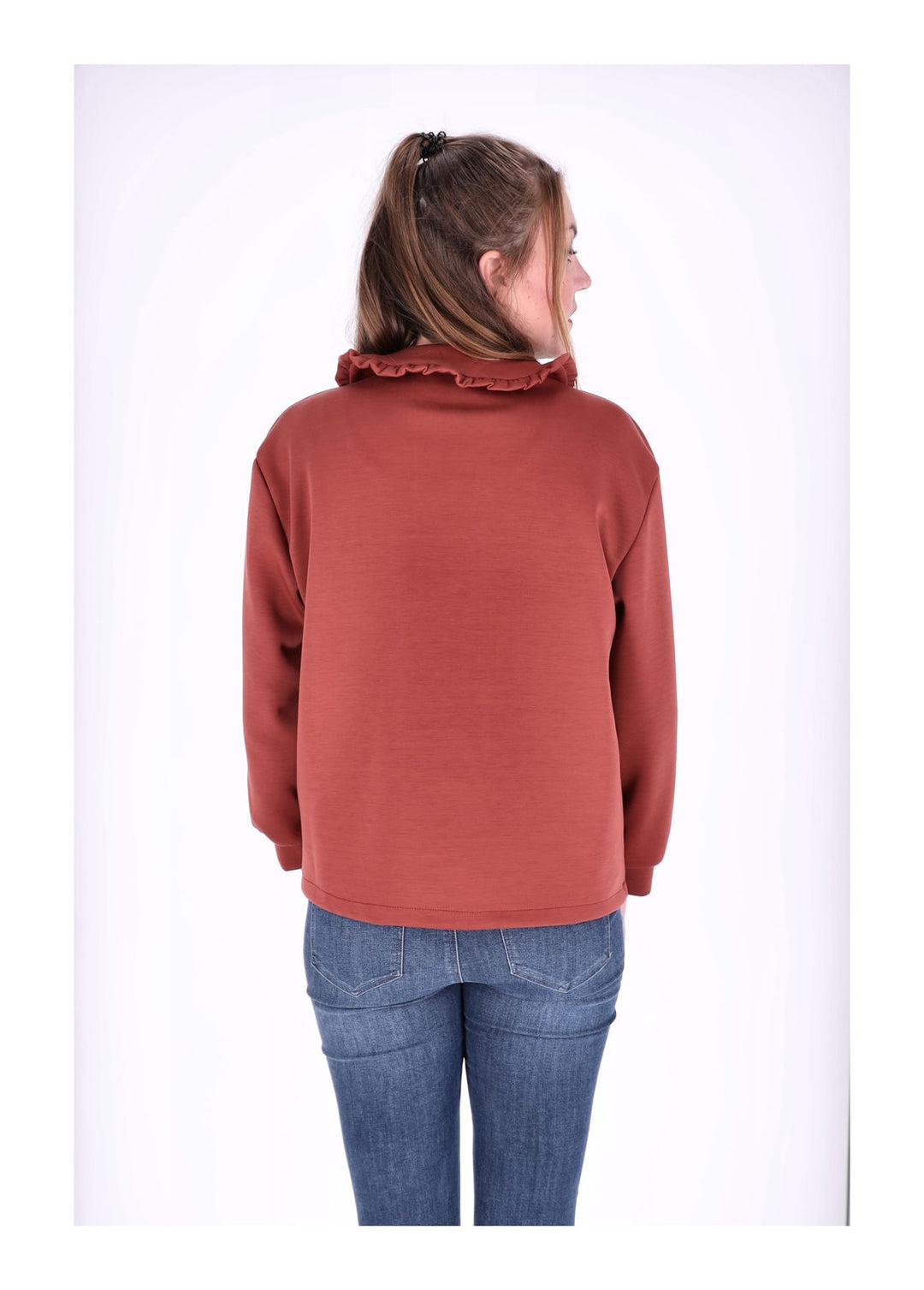 Poloshirt Damen Rüschen am Kragen