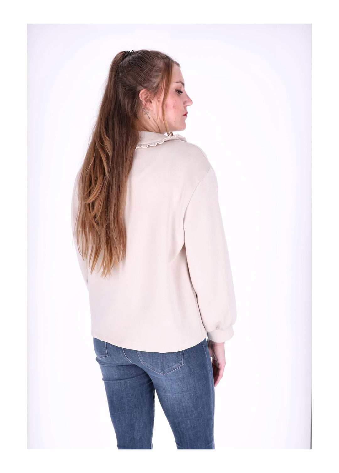 Splash of Color Damen Poloshirt Rüschenkragen