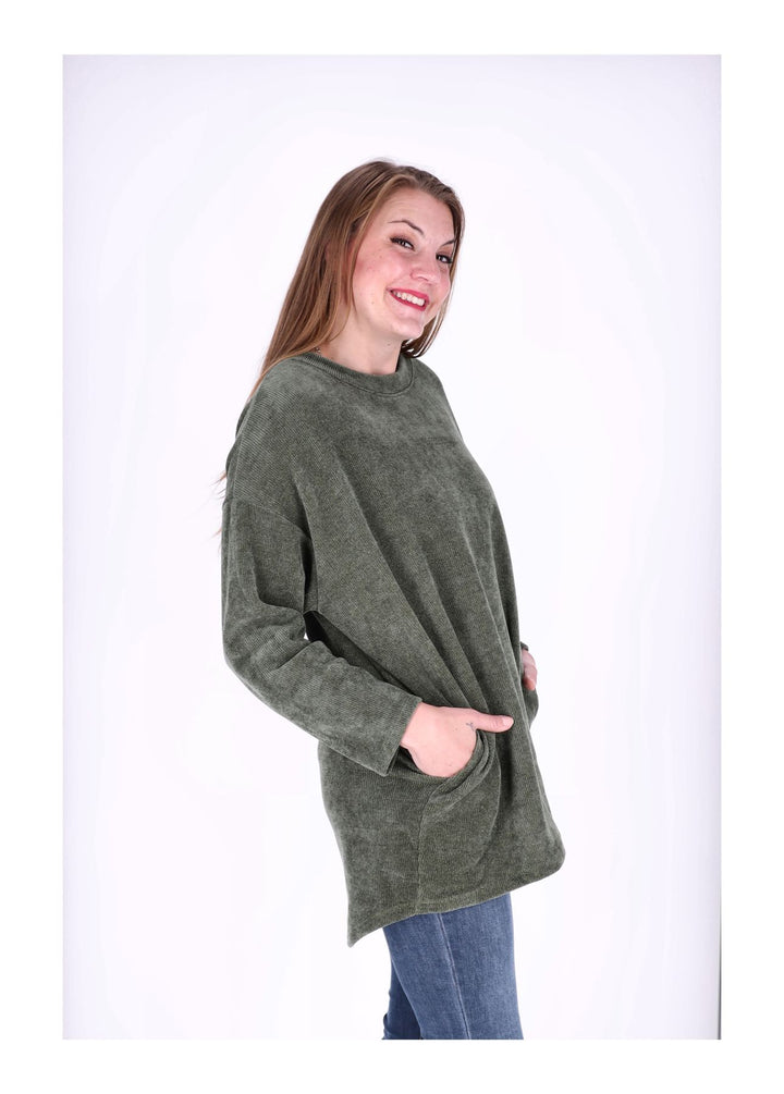 Longshirt Damen Cordoptik