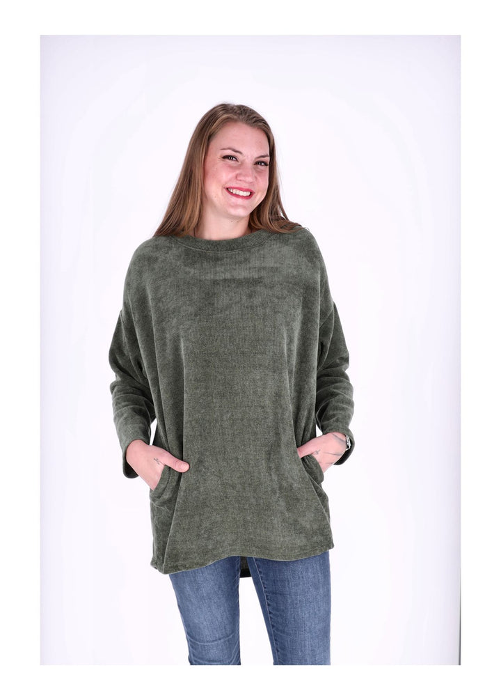 Longshirt Damen Cordoptik