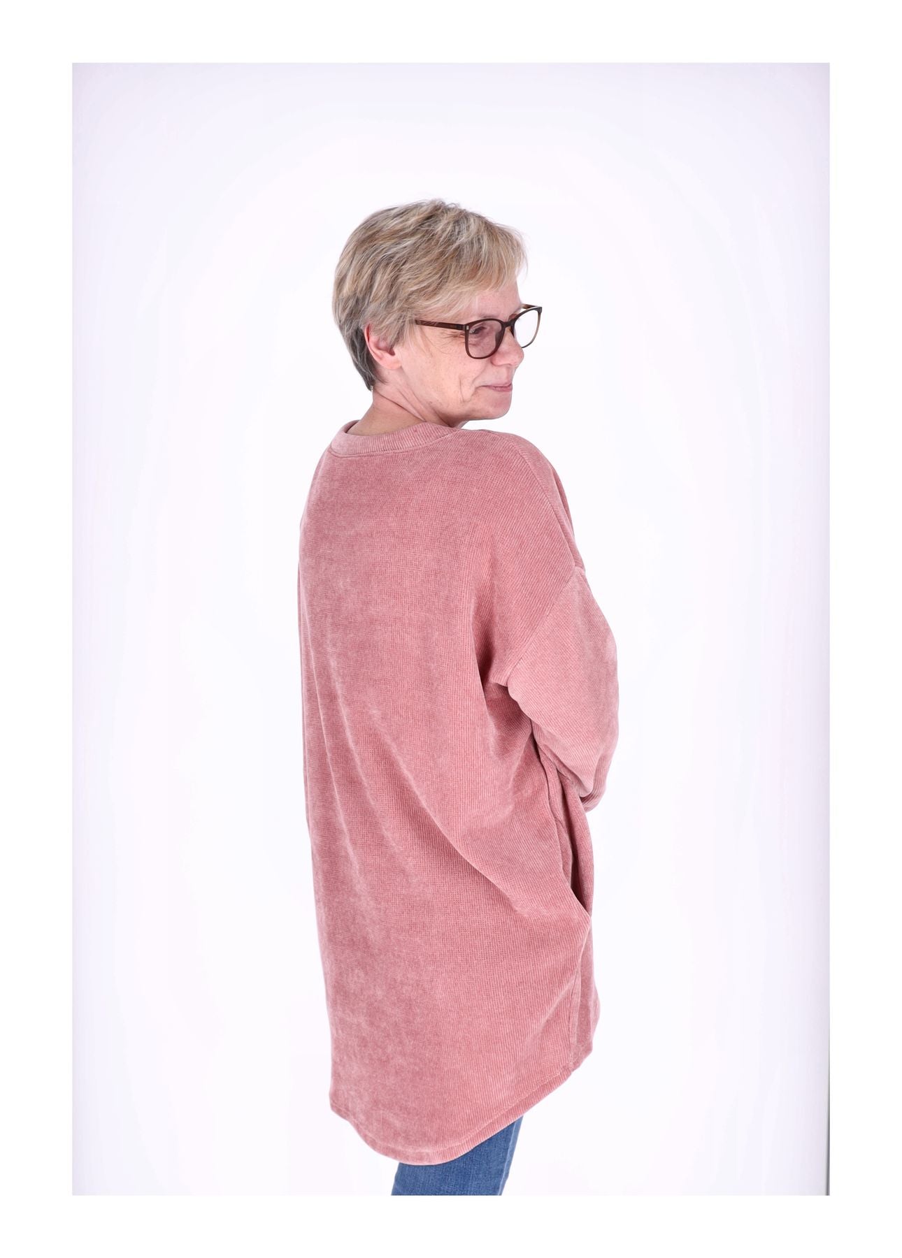 Longshirt Damen Cordoptik