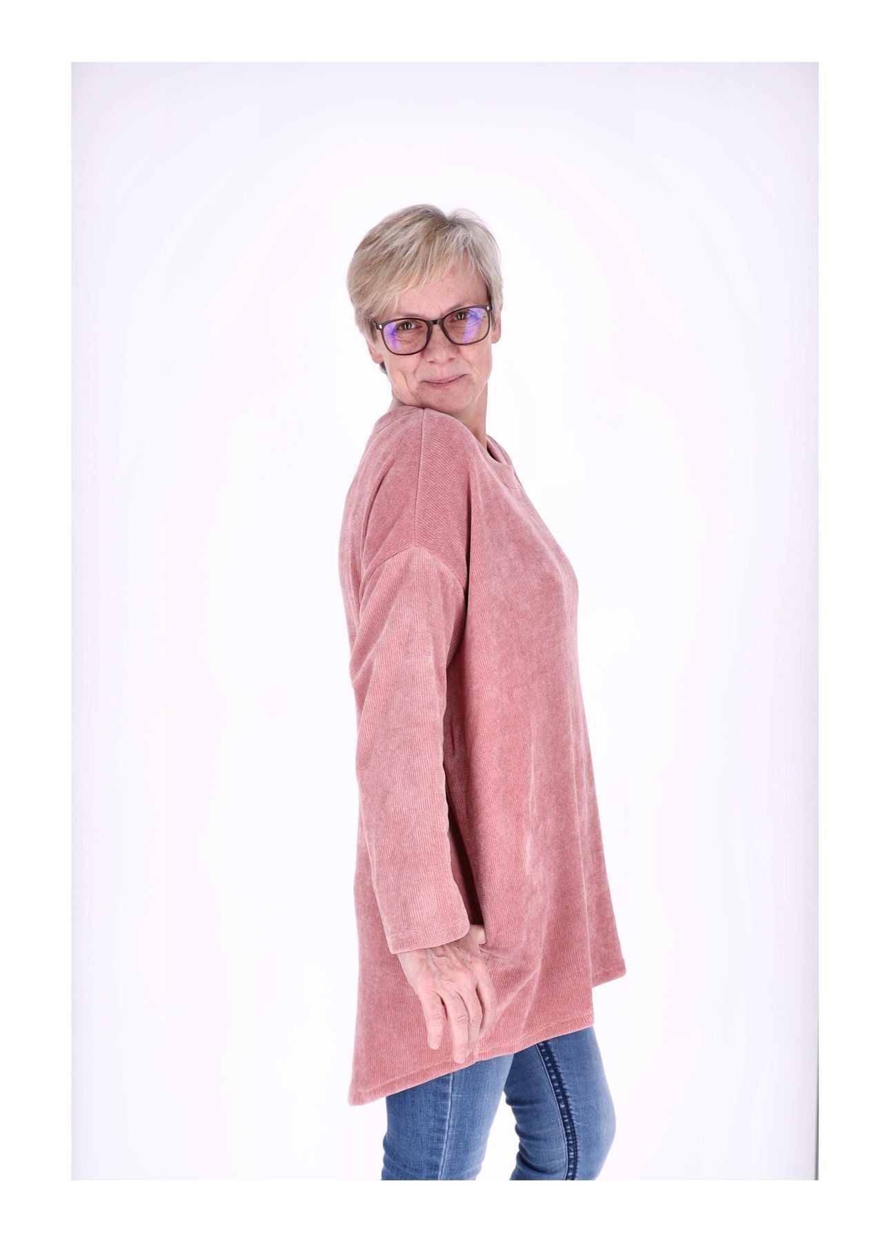 Longshirt Damen Cordoptik