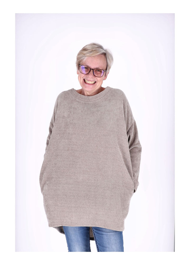 Longshirt Damen Cordoptik Splash of Color