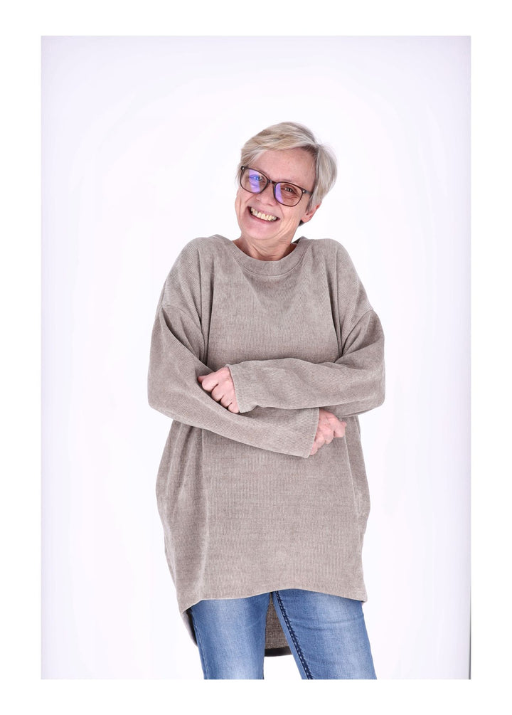 Longshirt Damen Cordoptik