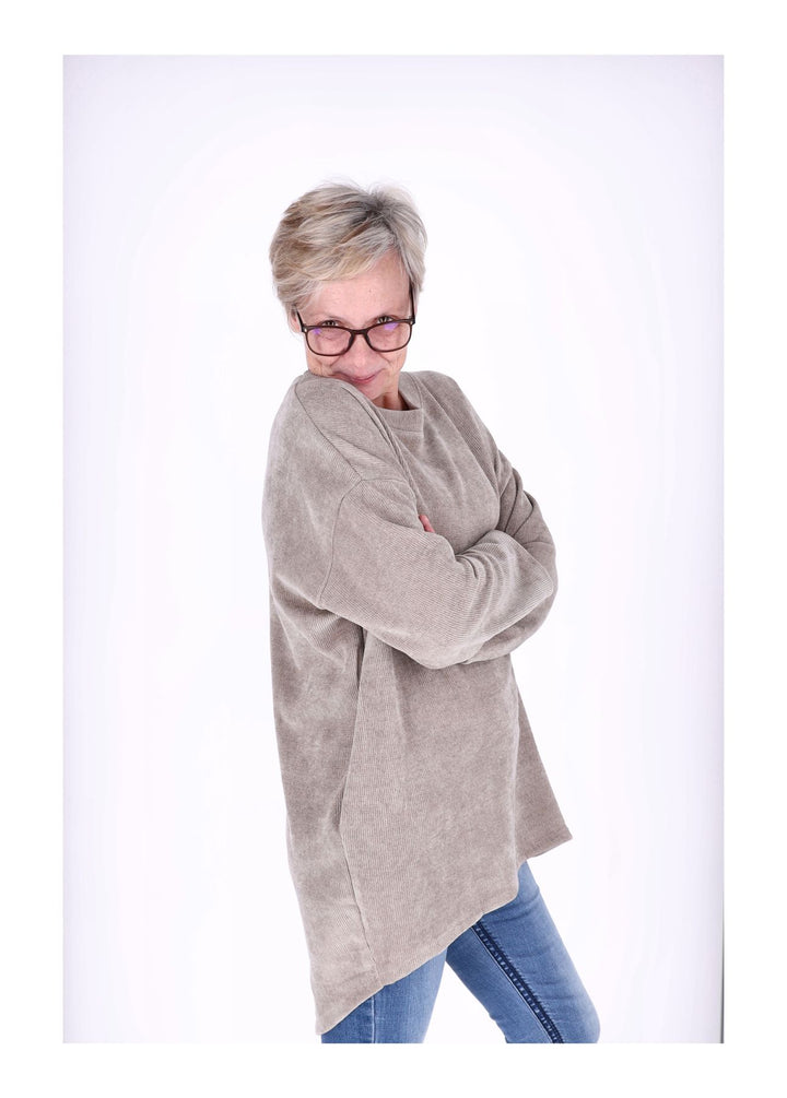 Longshirt Damen Cordoptik Splash of Color