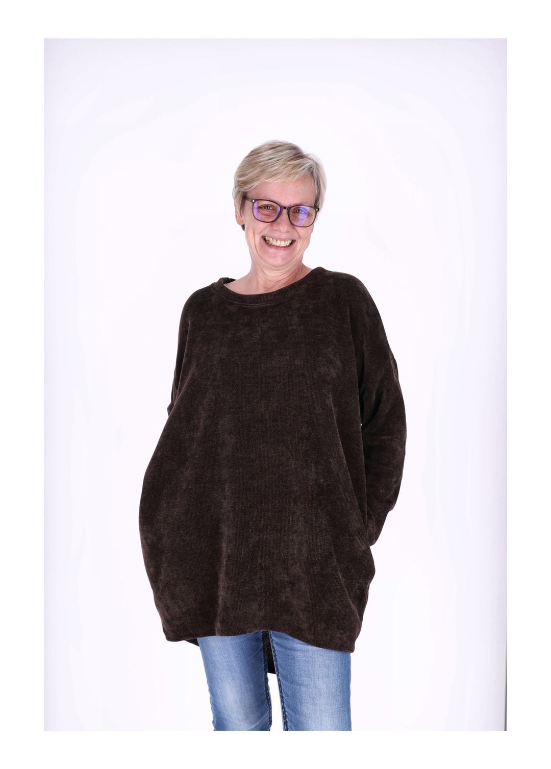 Longshirt Damen Cordoptik Splash of Color