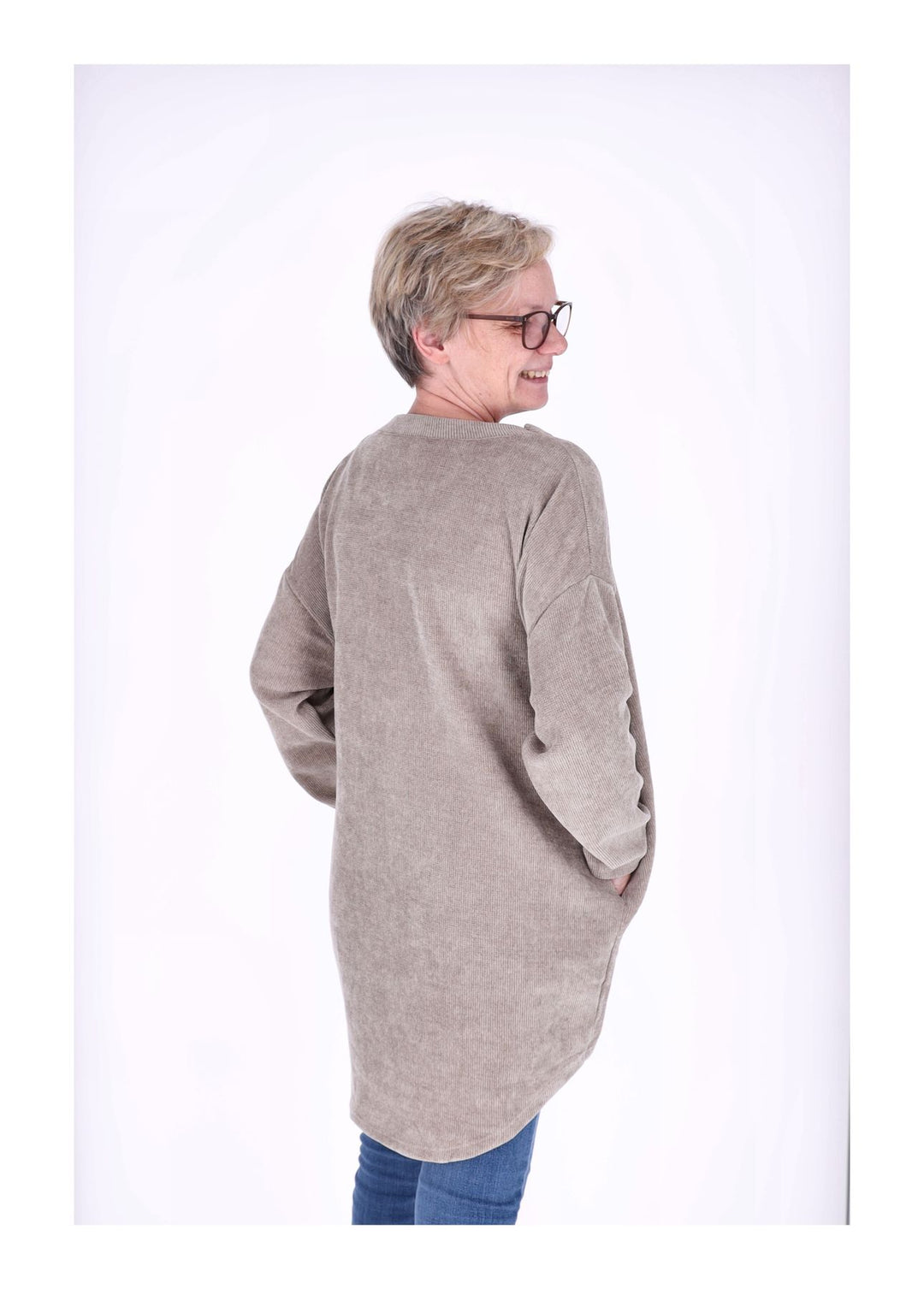 Longshirt Damen Cordoptik