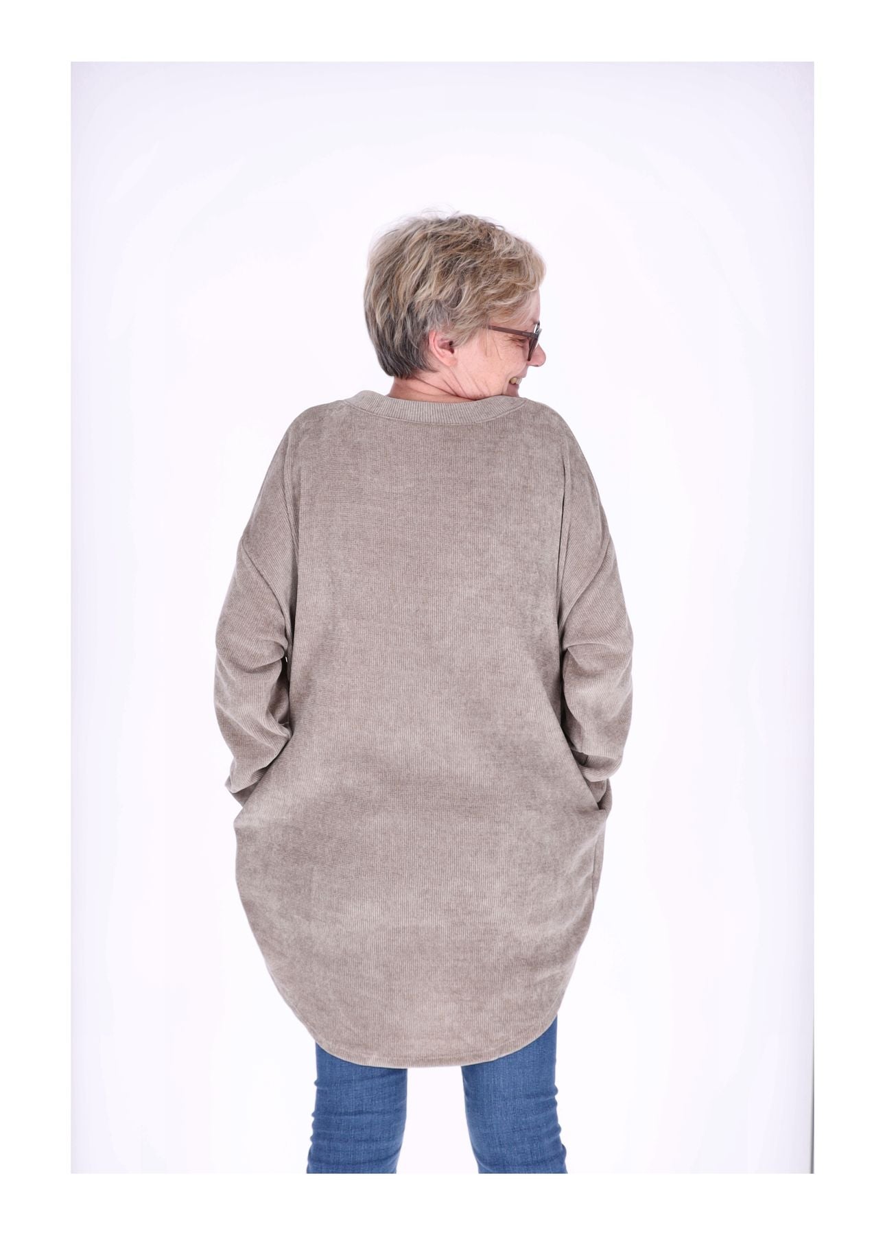 Longshirt Damen Cordoptik