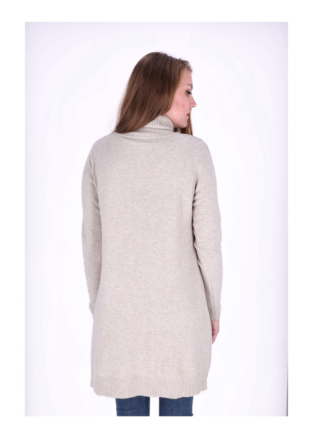 Strickkleid Rollkragen aufgesetzte Taschen