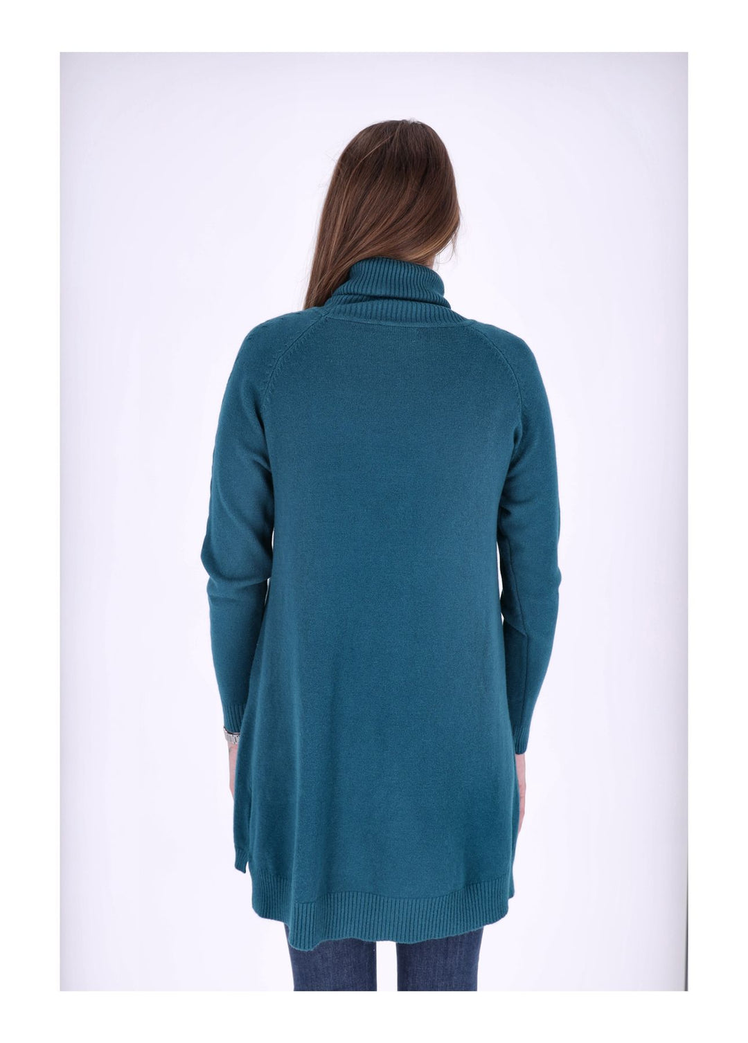 Strickkleid Rollkragen aufgesetzte Taschen