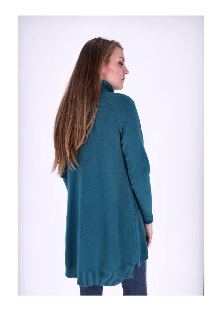 Strickkleid Rollkragen aufgesetzte Taschen