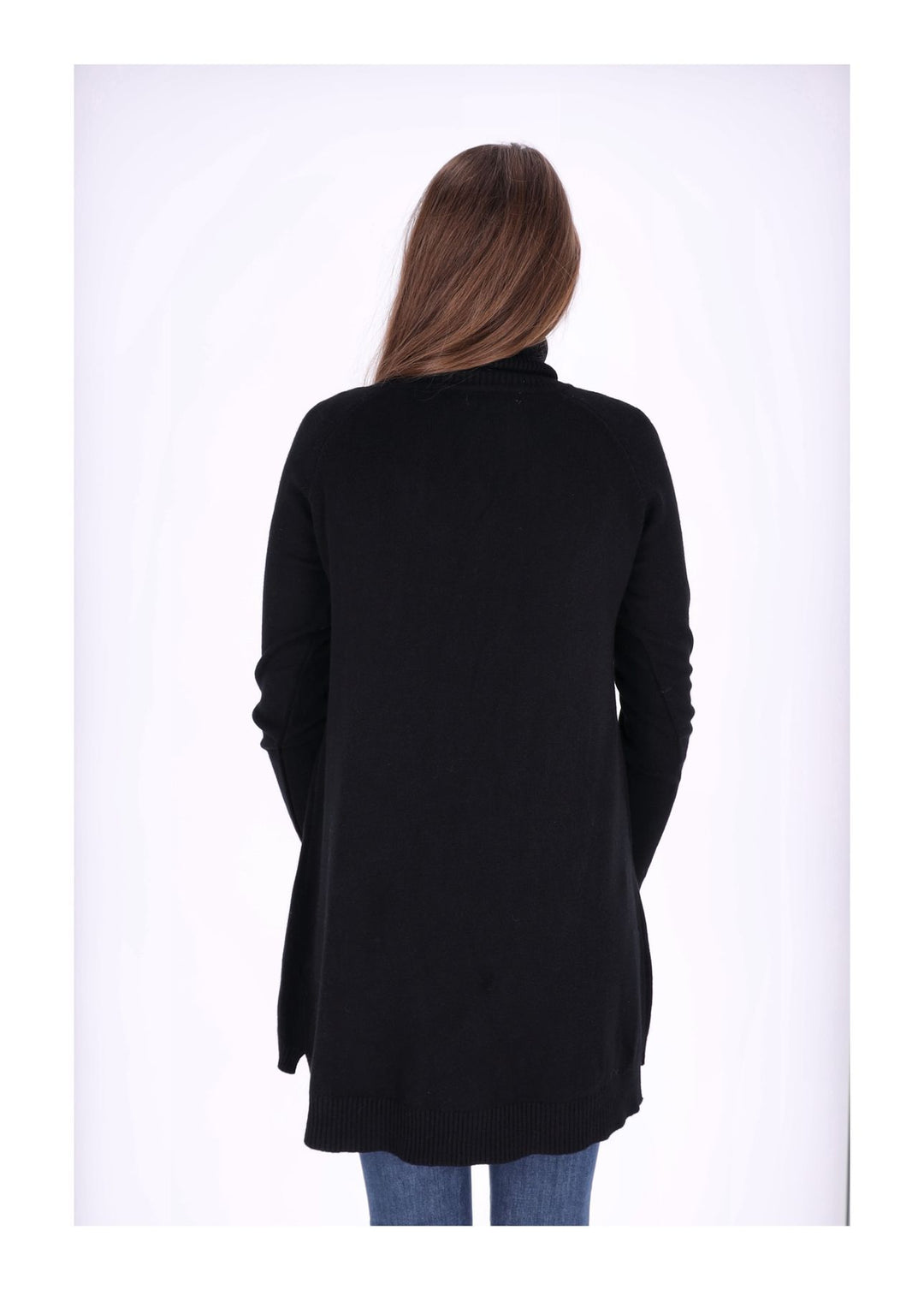 Strickkleid Rollkragen aufgesetzte Taschen