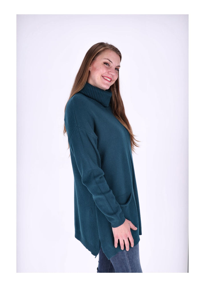 Strickkleid Rollkragen Taschen