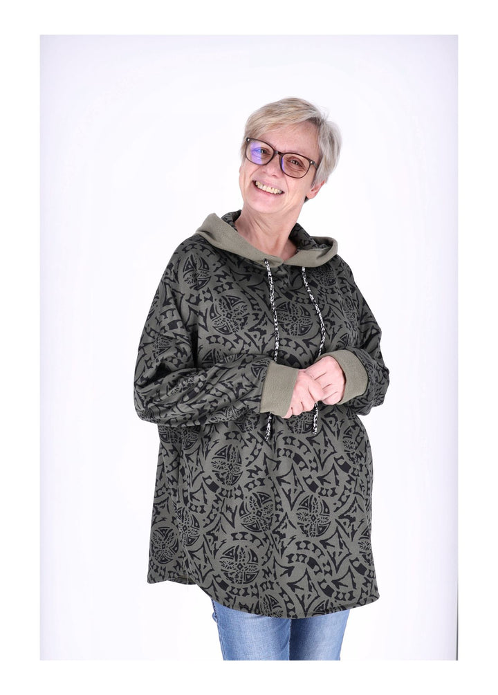 Kapuzensweat Damen AOP