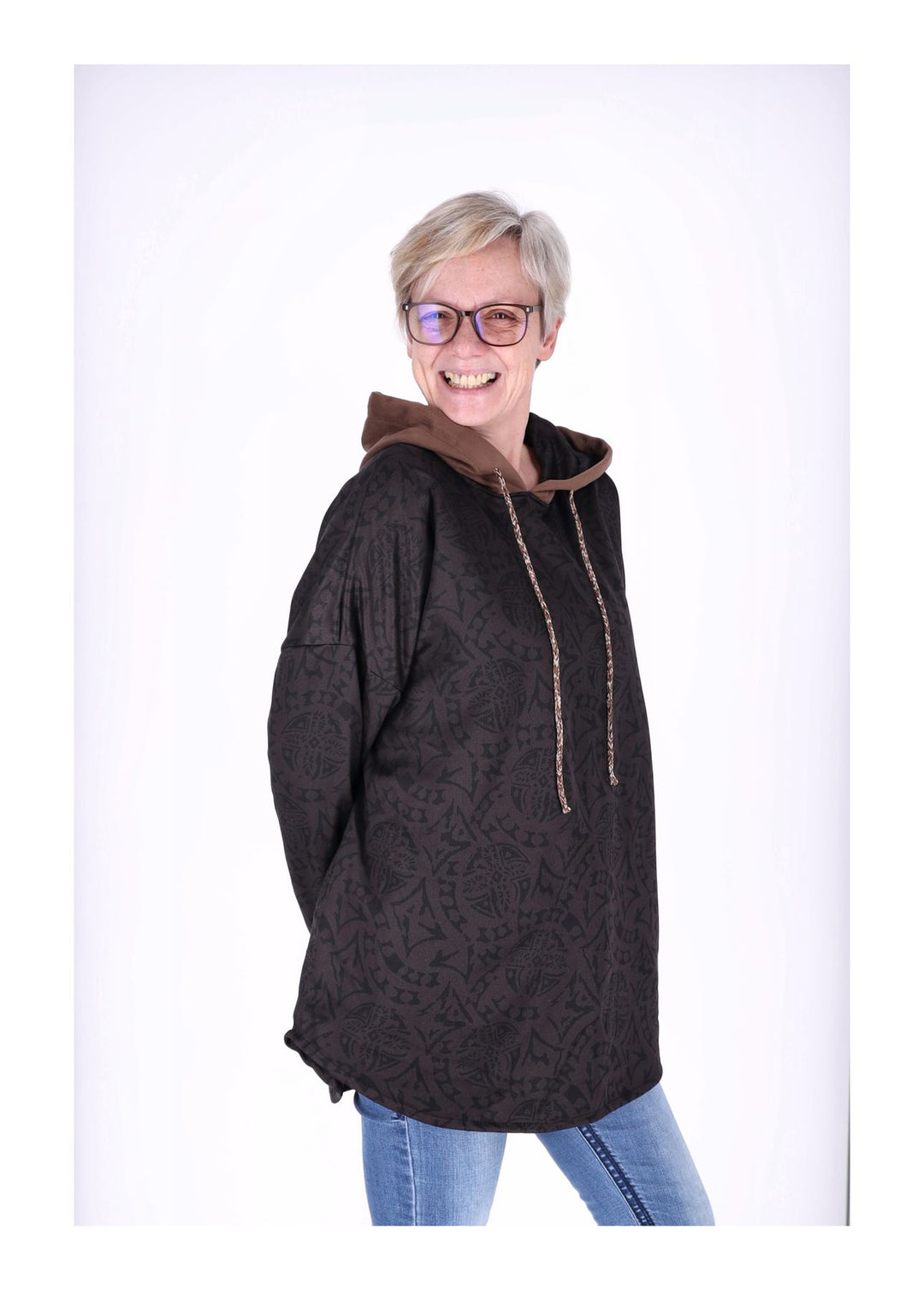 Kapuzensweat Damen AOP