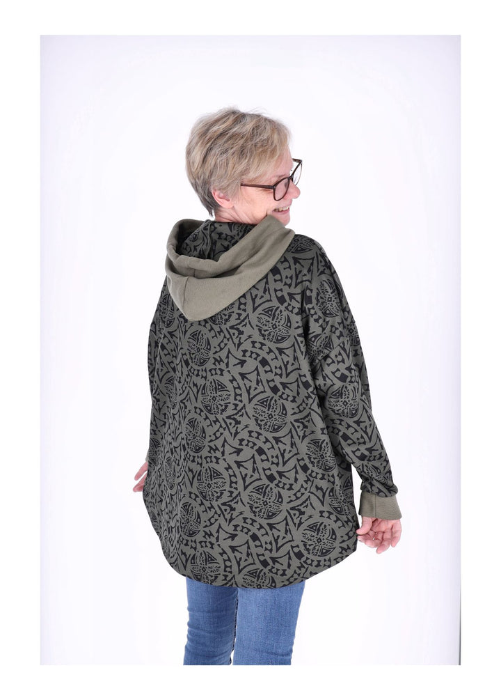 Kapuzensweat Damen AOP