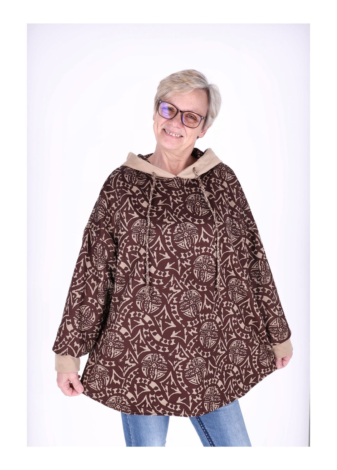 Kapuzensweat Damen AOP