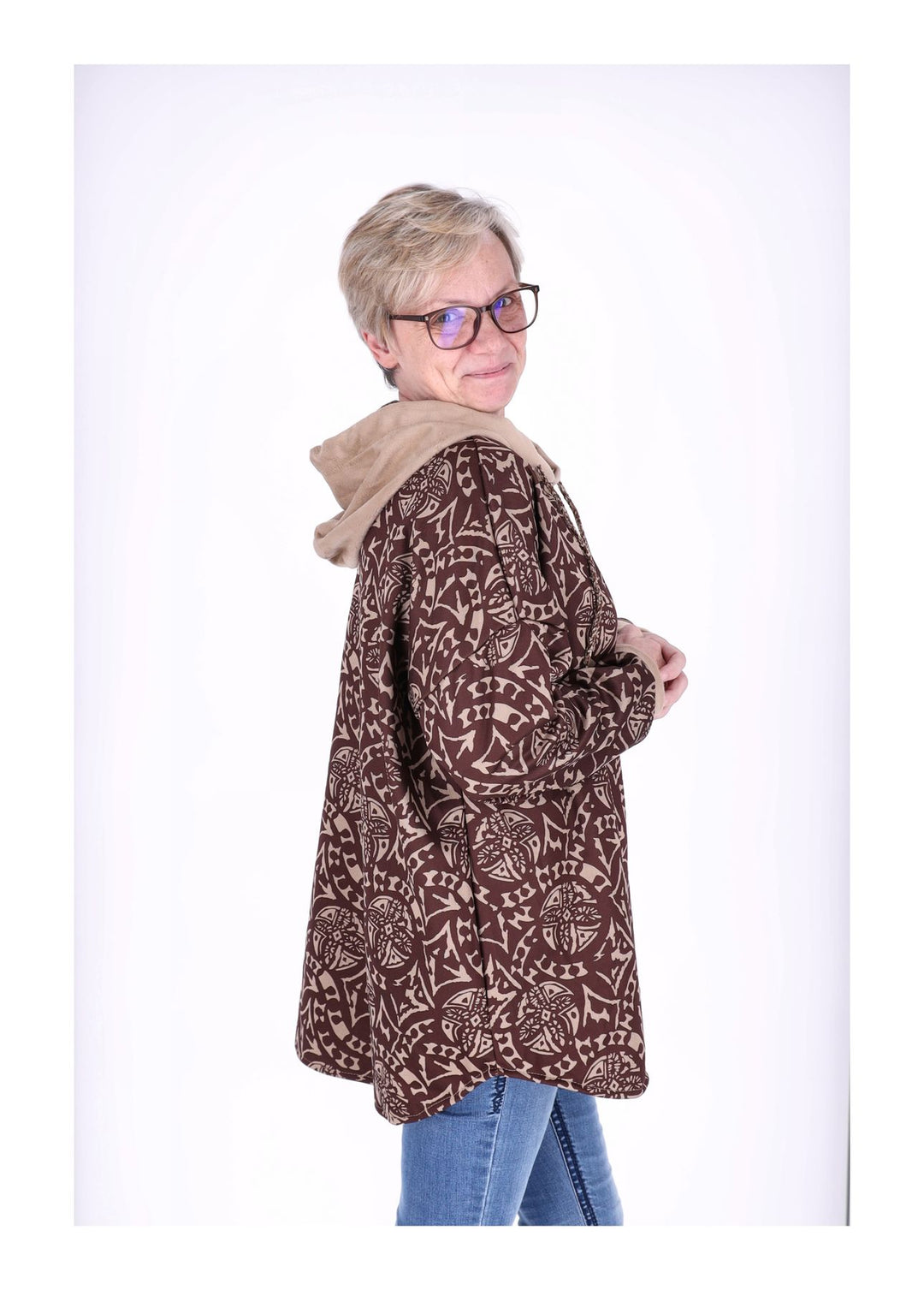 Kapuzensweat Damen AOP