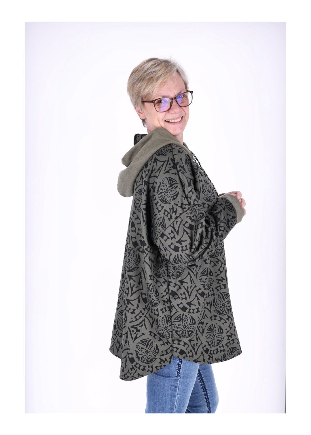 Kapuzensweat Damen AOP