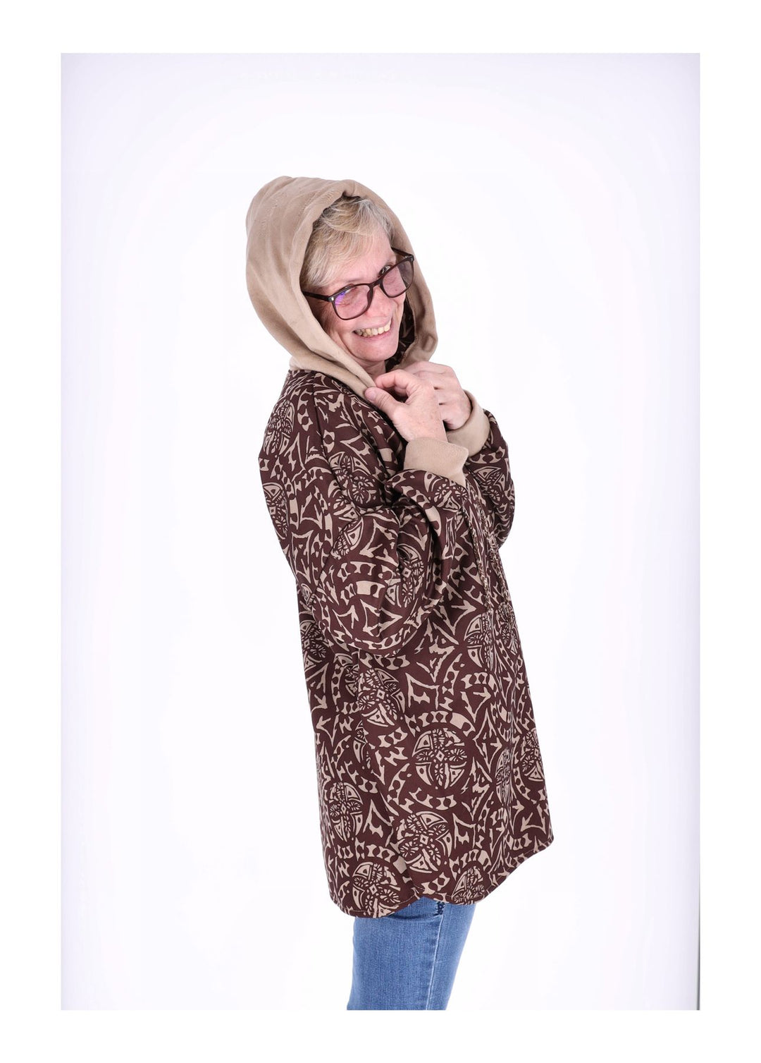 Kapuzensweat Damen AOP