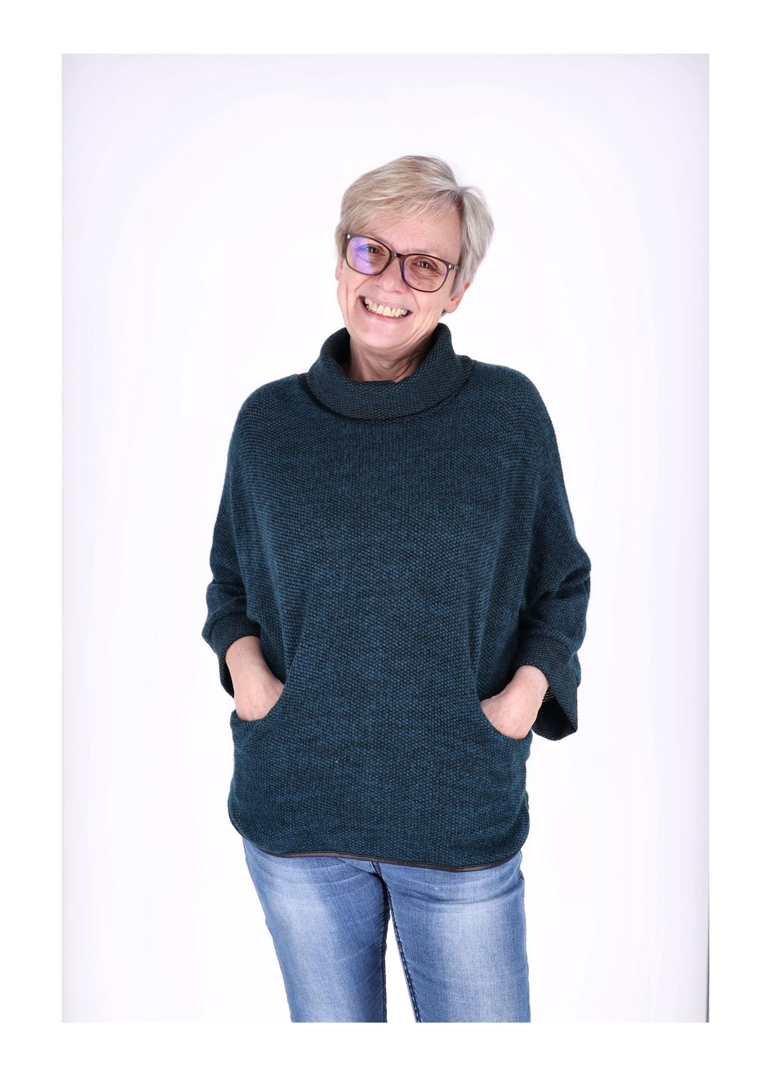 Damen Shirt Rollkragen Splash of Color