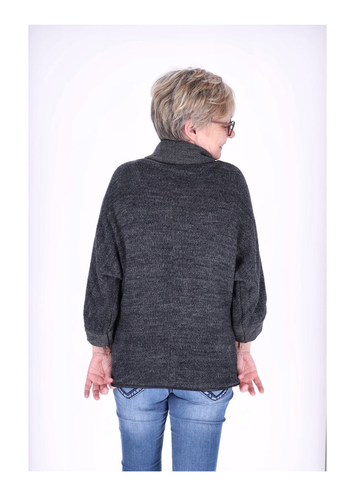 Damen Shirt mit Rollkragen in Navy