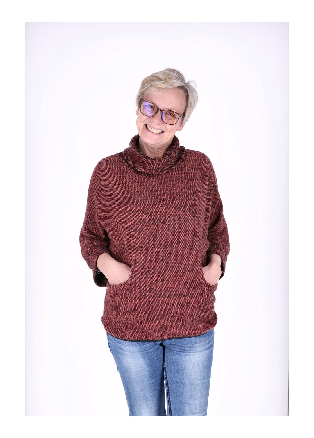 Damen Shirt Rollkragen Splash of Color