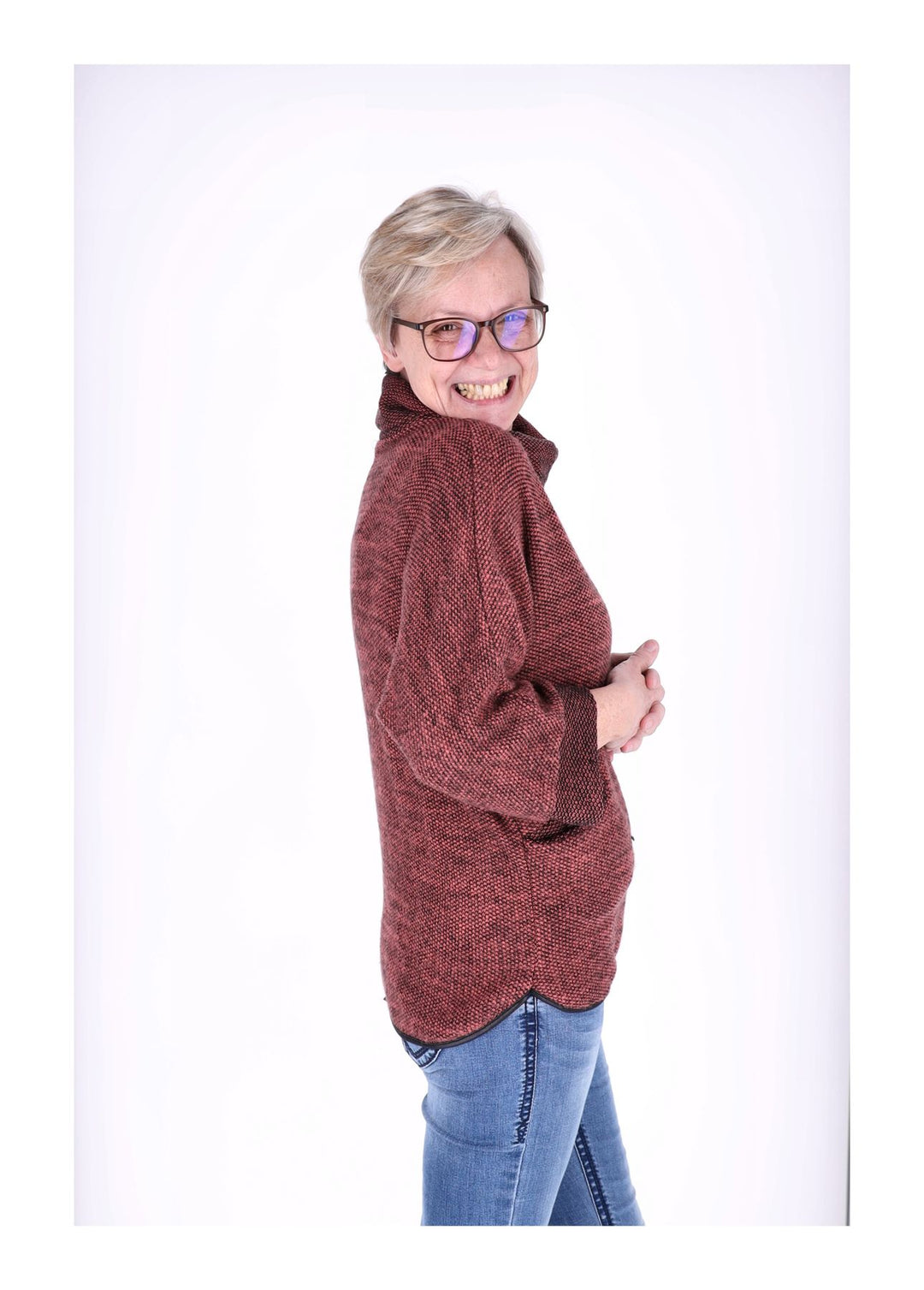 Damen Shirt Rollkragen Splash of Color