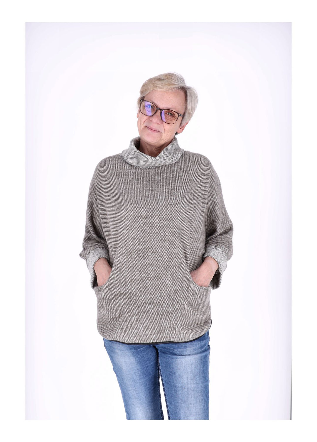 Damen Shirt mit Rollkragen in beige