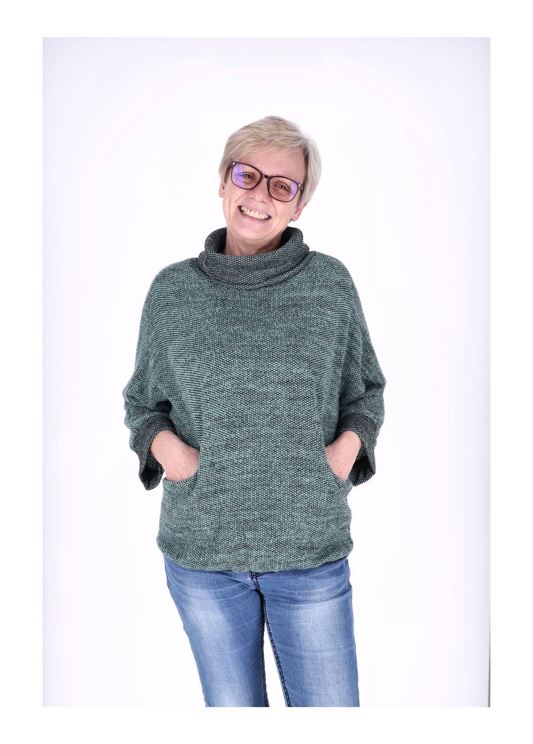 Damen Shirt Rollkragen Splash of Color