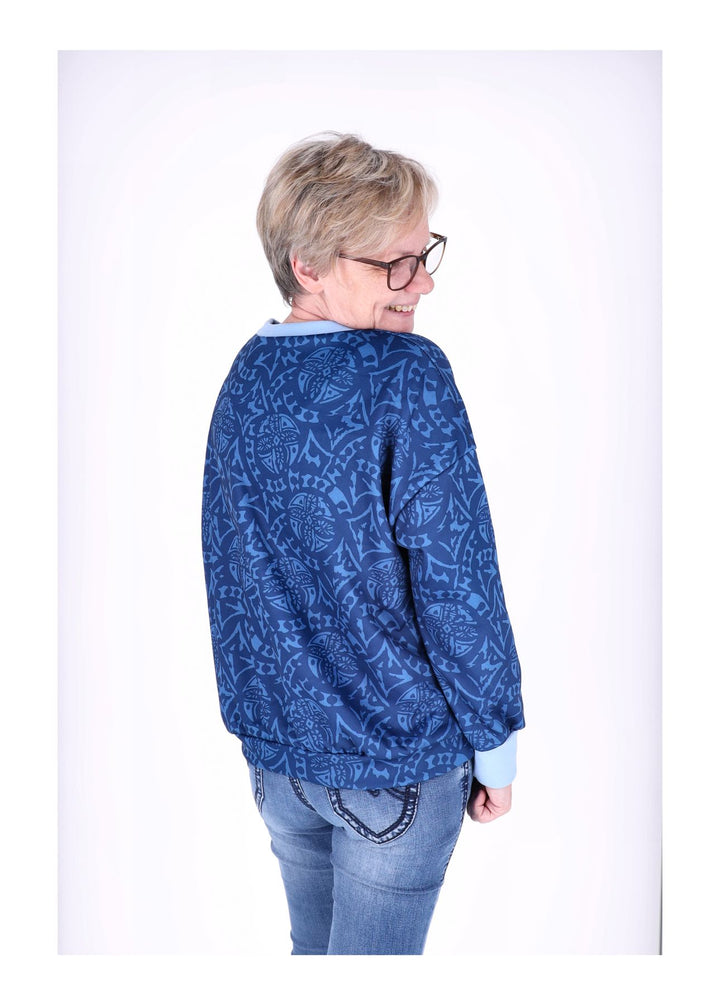 Sweatshirt Damen V-Ausschnitt AOP