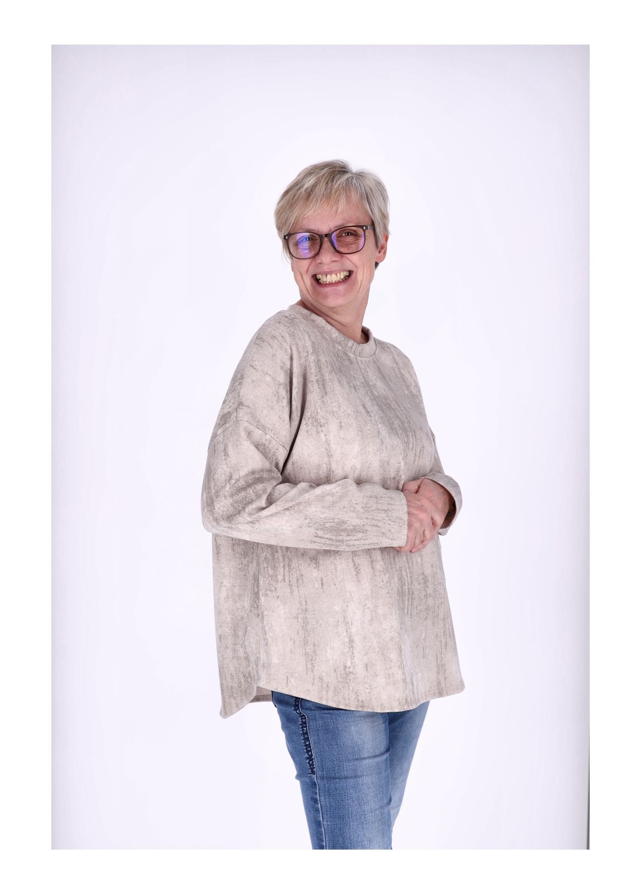 Sweat Damen Marmoriert