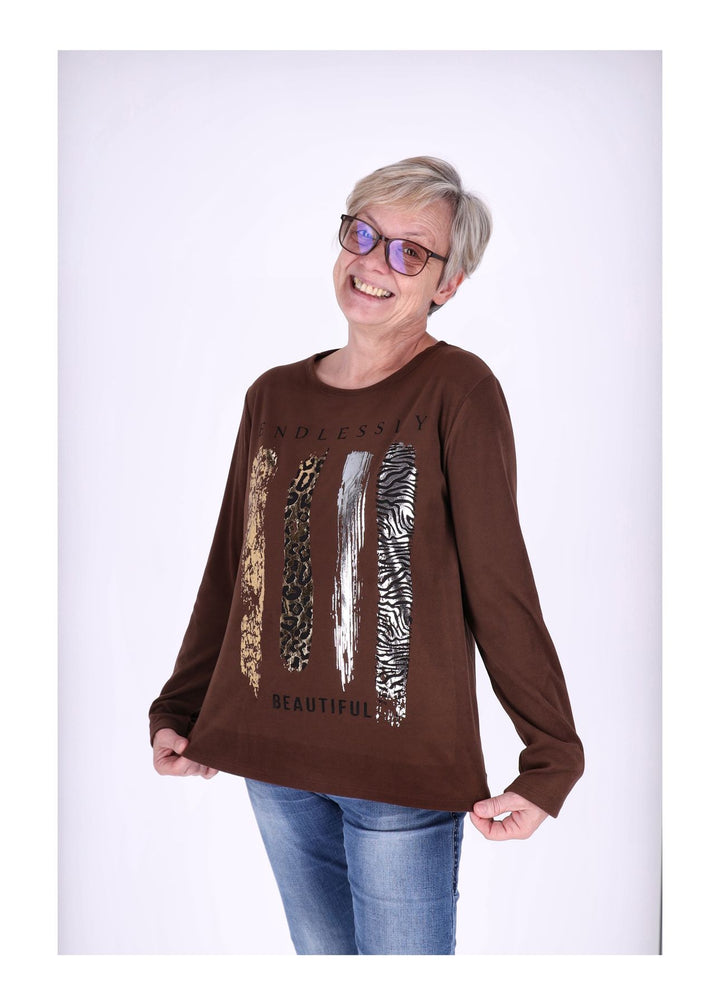 Shirt Damen Veloureoptik Print