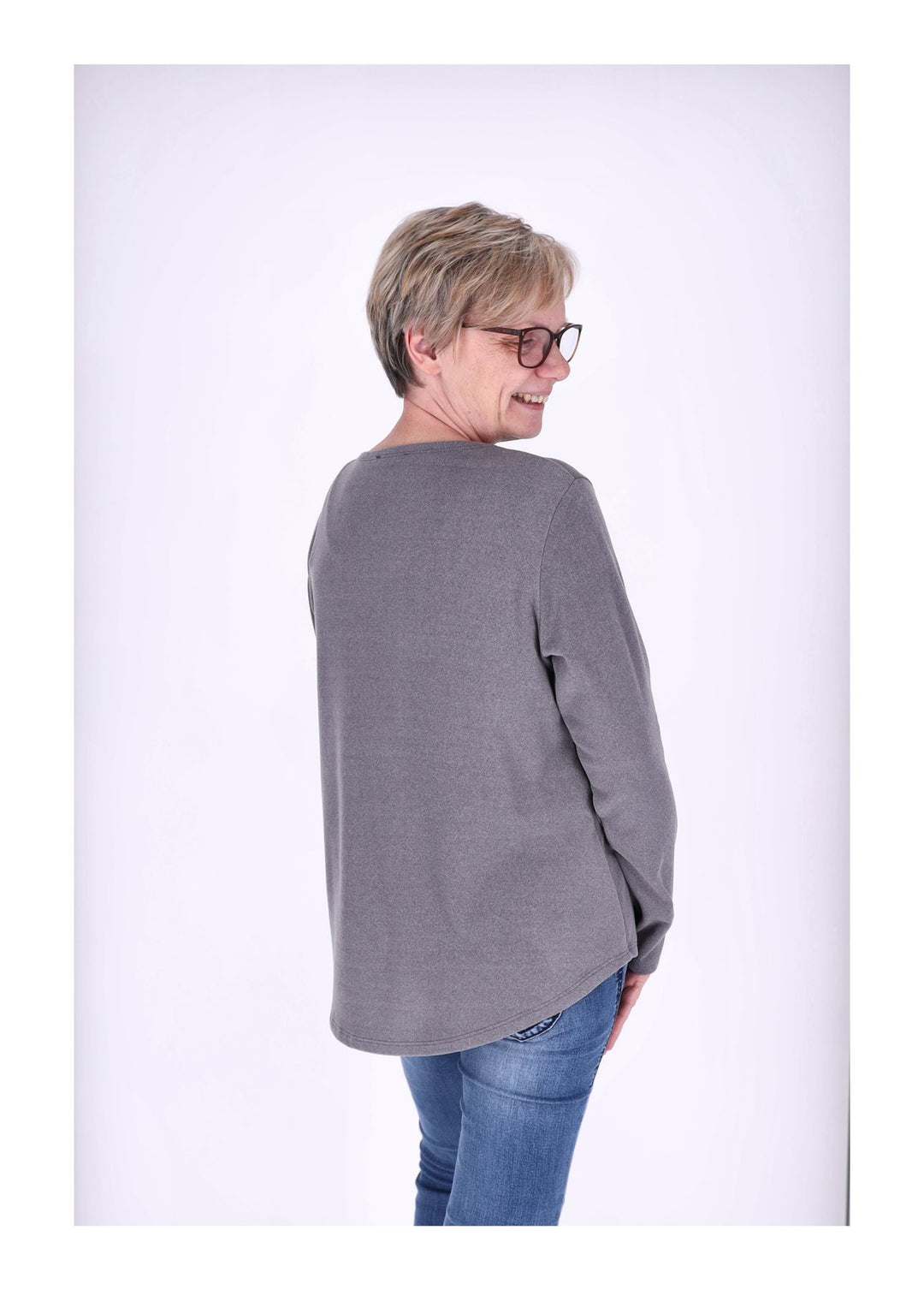 Shirt Damen Veloureoptik Print