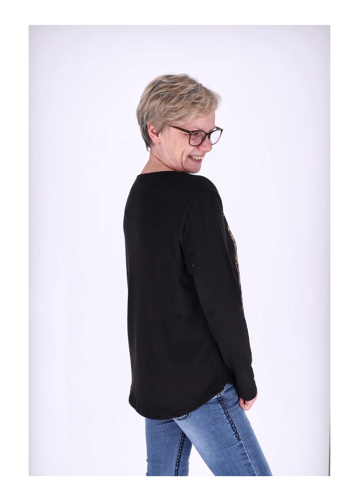 Shirt Damen Veloureoptik Print