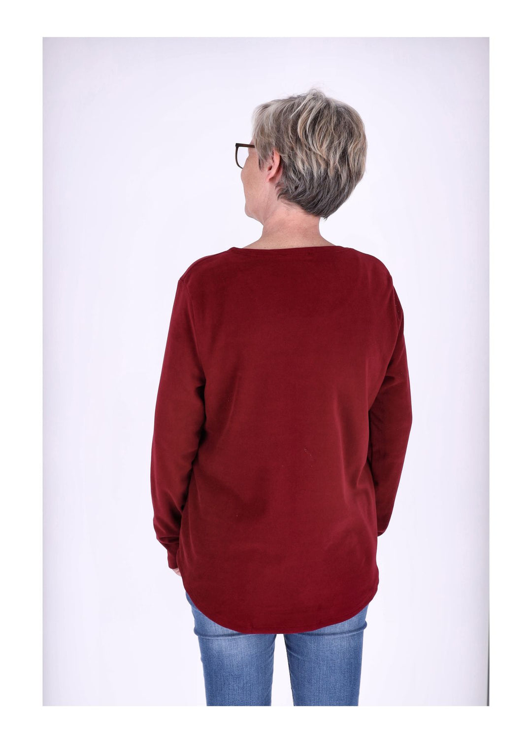 Shirt Damen Veloureoptik Print