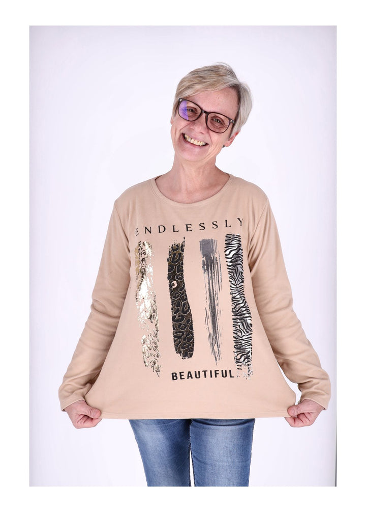 Shirt Damen Veloureoptik Print