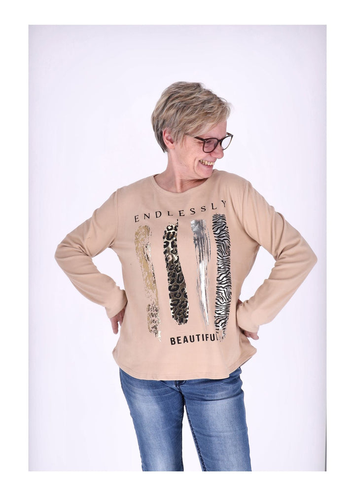 Shirt Damen Veloureoptik Print